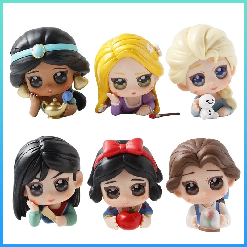Caja ciega de la serie Disney Princess Afternoon Break, Mulan Belle Rapunzel, Cenicienta, Elsa, colección de figuras, juguete para regalo sorpresa