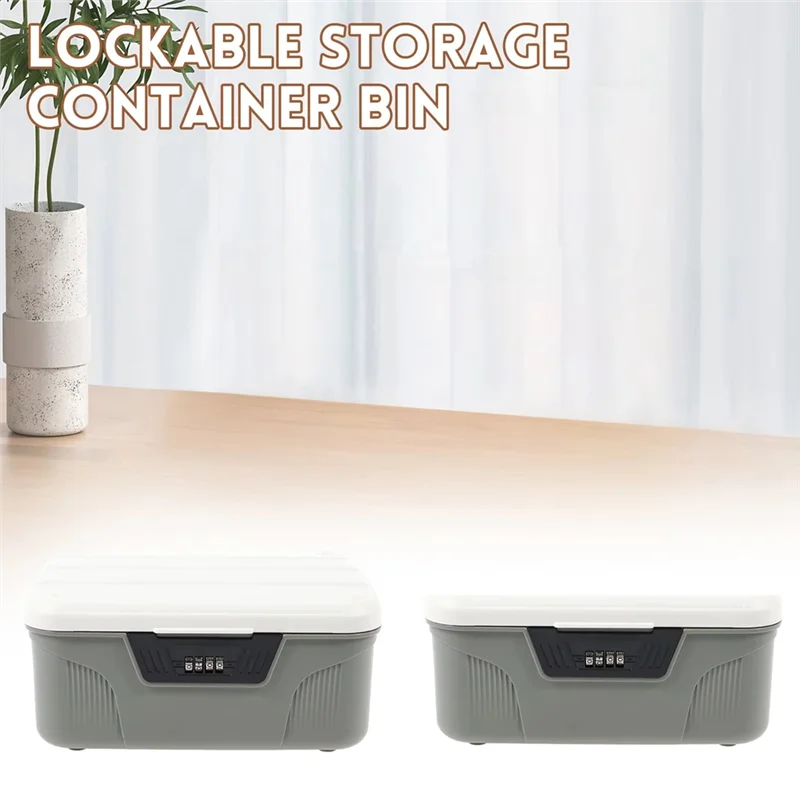 2025 Trend Lockable Container Plastic Lockable Box 4 Digit Password Organizer High Security Lockable Bin Sturdy Lockable Bin