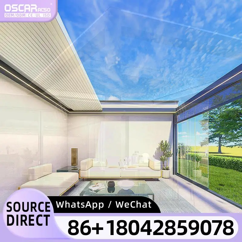 7x3 Waterproof Sun Shade Motorized Outdoor Automatic Aluminum Louvered Roof Canopy for Garden Patio Poolside pergola