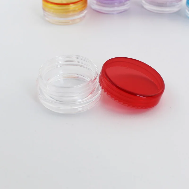 50 stuks 2g Plastic Pot Jar Lege Cosmetische Container Met Schroefdeksel Voor Cream Sample Make Storage Box Nail art Oogschaduw Poeder