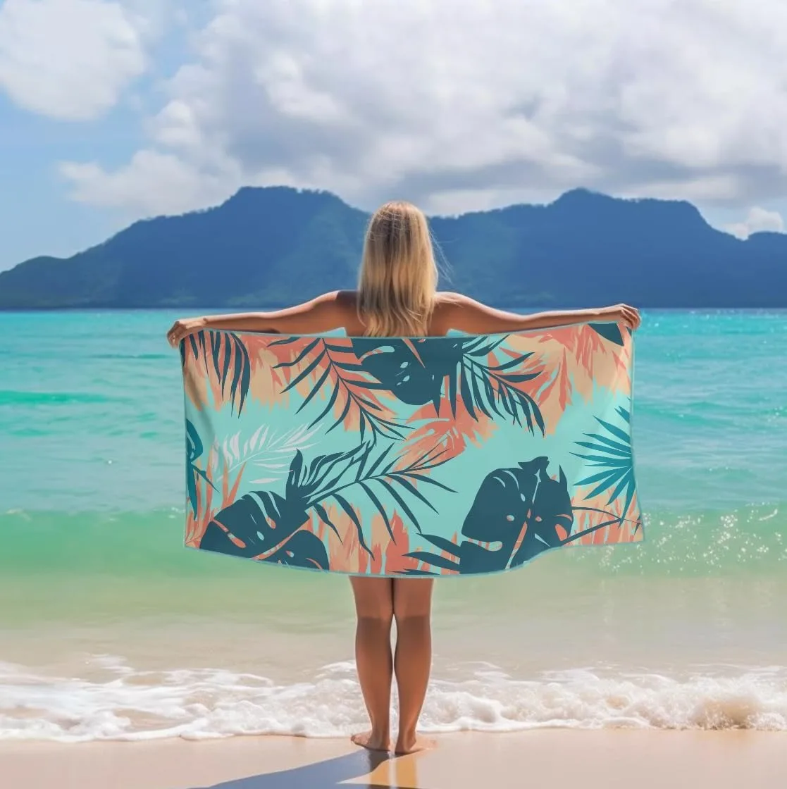 

Colorful Leaves pattern Beach Towel for Family stuffs friends Gifts Quick-Dry For Bath Yoga Tourism Beach GYM Camping Swimming