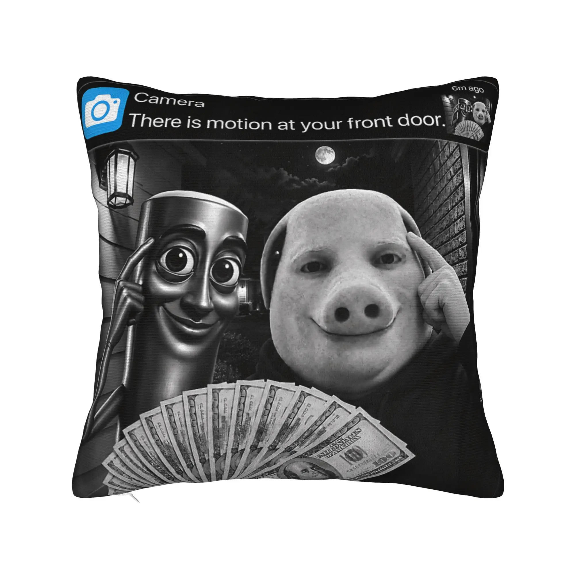 Tung Tung John Pork There is Motion At Your Front Door Pillow Cover Soft Cushion Cover Pillow Case For Wedding Party Home Decor