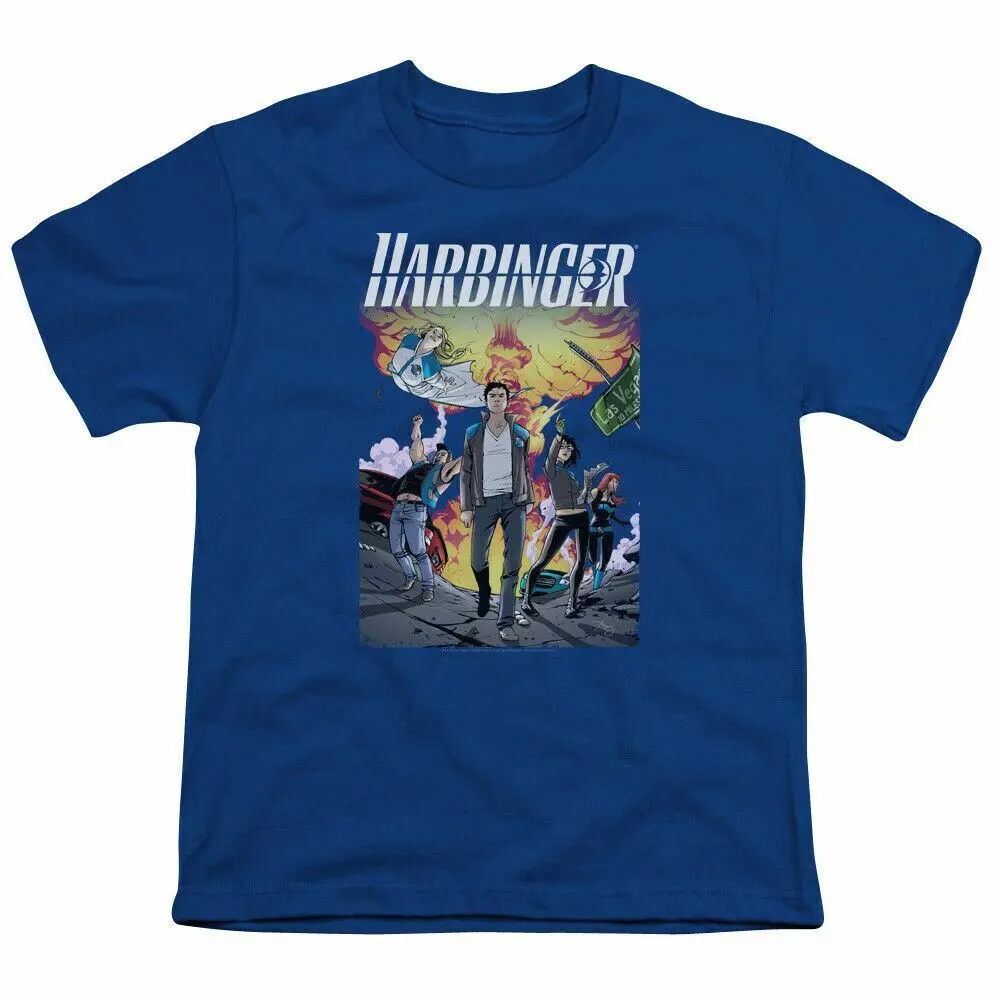 

Harbinger Foot Forward Kids Youth T Shirt Licensed Valiant Comics Tee Royal Blue