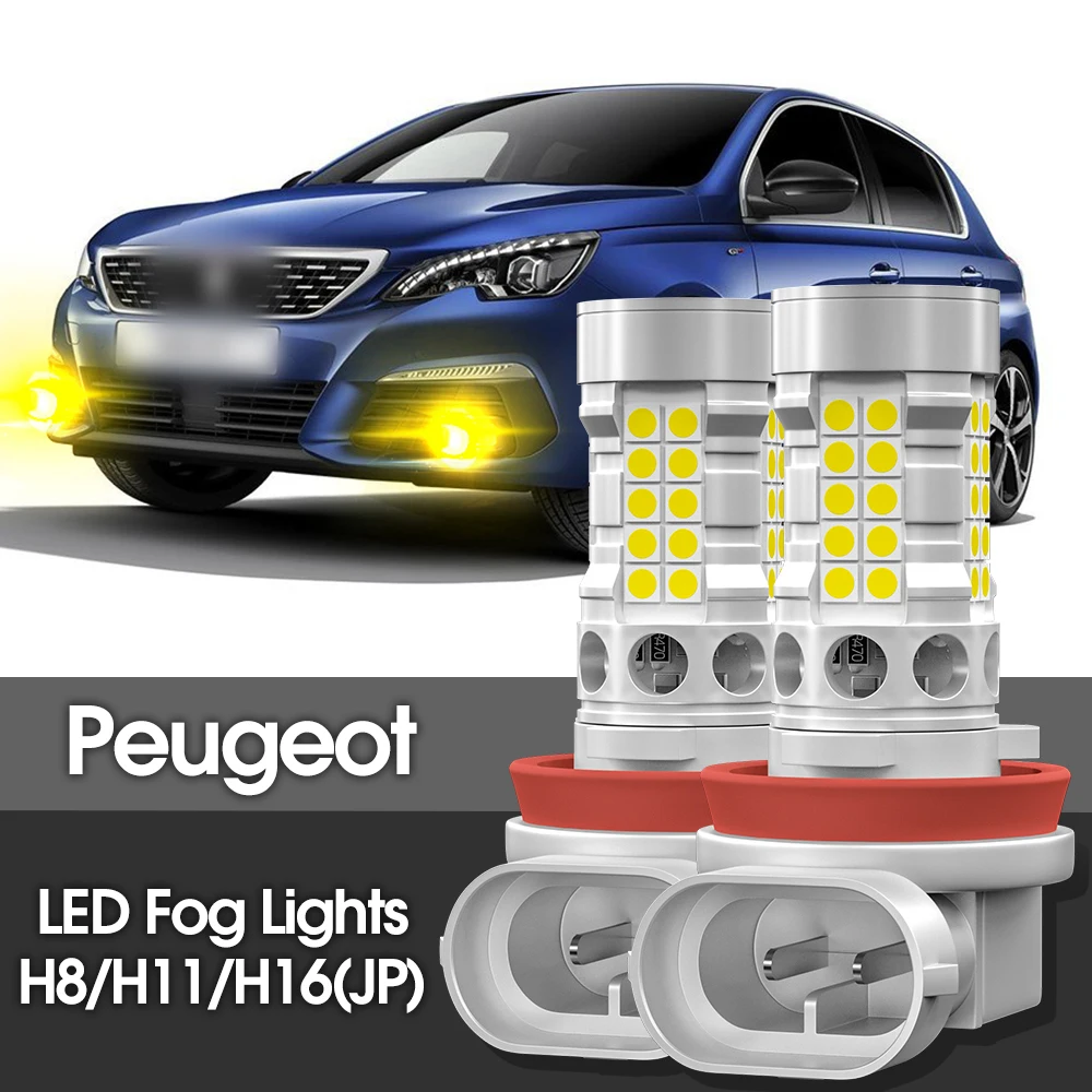 2 stücke LED Nebel Licht Blub H8 H11 Lampe Canbus Kein Fehler Für Peugeot 207 301 307 CC SW 308 2007-2018 407 4007 408 4008 508