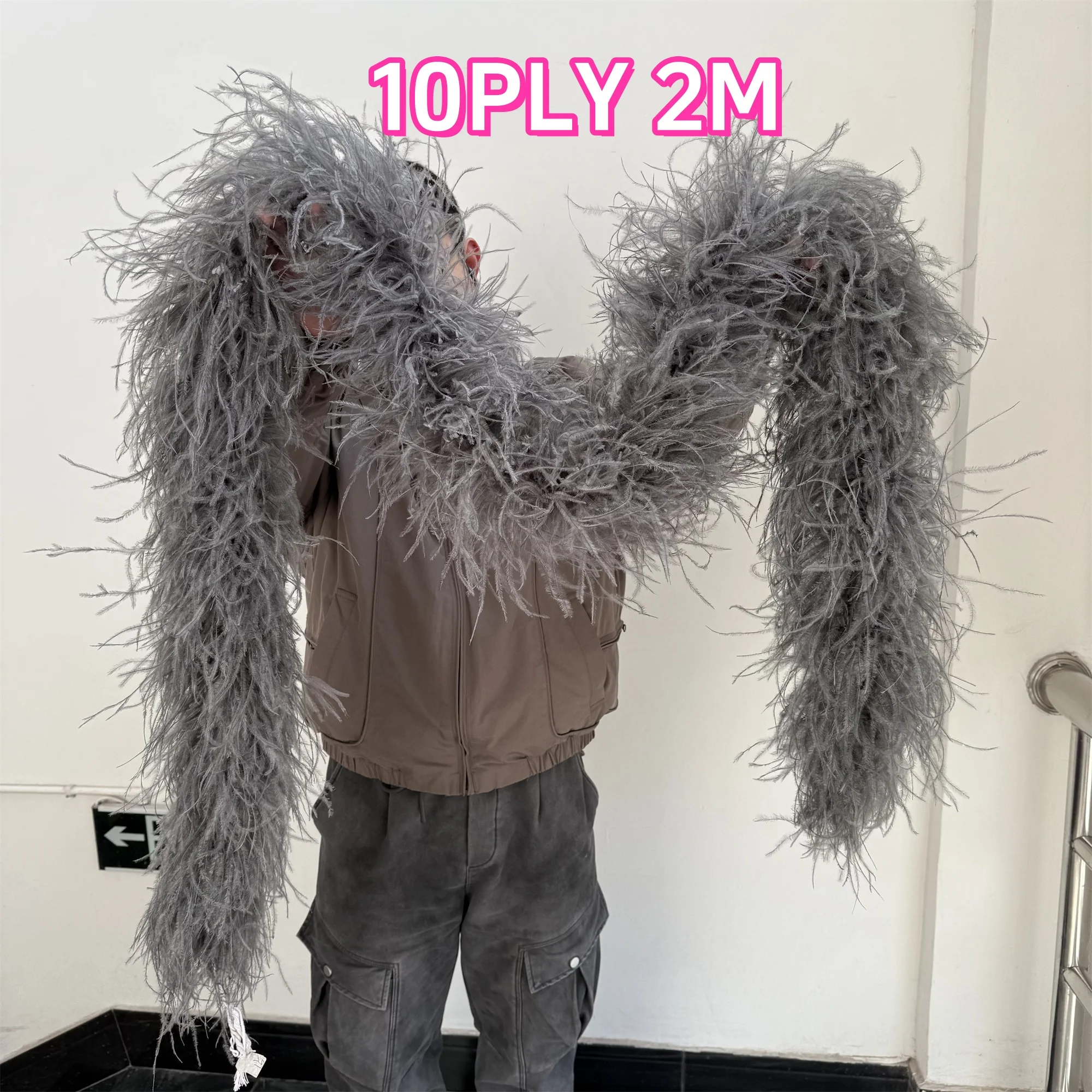 2 3 4 6 10Ply Ostrich Feathers Boa Shawl Diy Scarf Sewing Costume Ribbon Christmas Party Fashion Show Decoration Feathers Trims