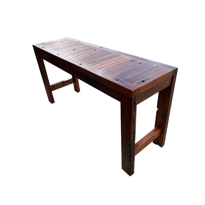 Old boat wooden strip case Solid wood Chinese style living room against the wall Entrance ta ble