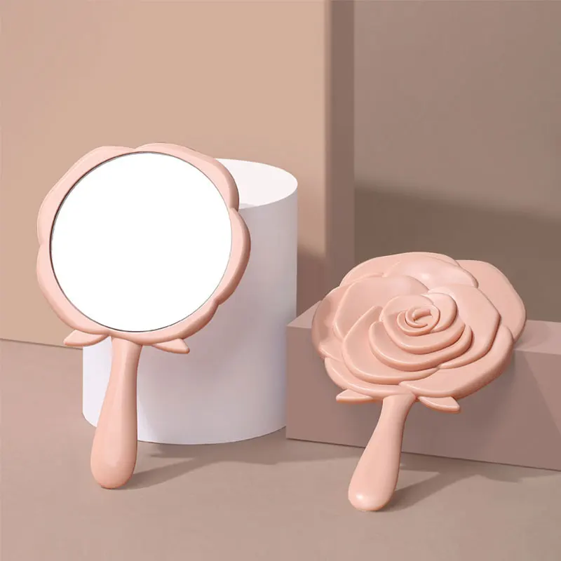 Handheld Vanity Mirror Vintage Rose Makeup Mirror Hand Mirror Pocket Mirror Makeup Vanity Cosmetic Compact Mirror for Women