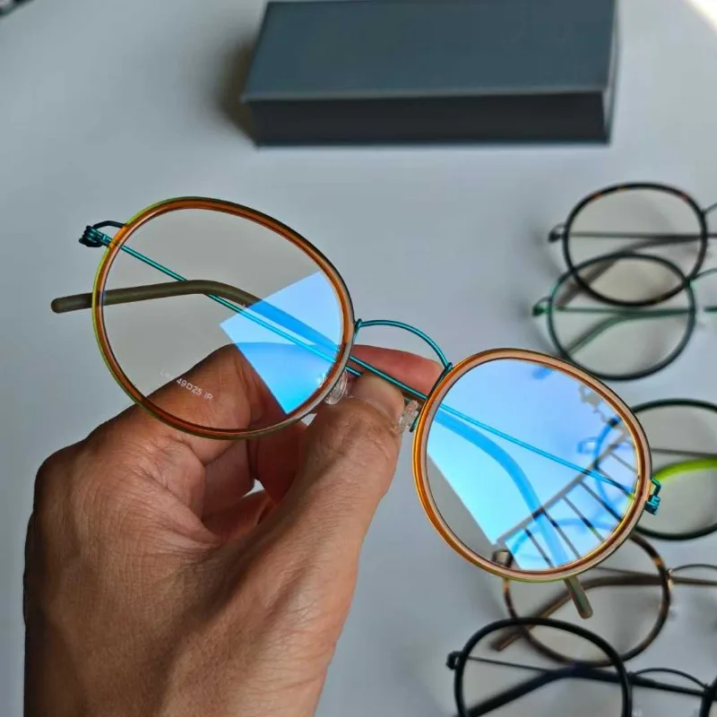 

Top Grade Retro Round Handmade Denmark Designer LEX Myopia Blue Light Men Glasses Frames for Women Reading Lightweight Eyewear