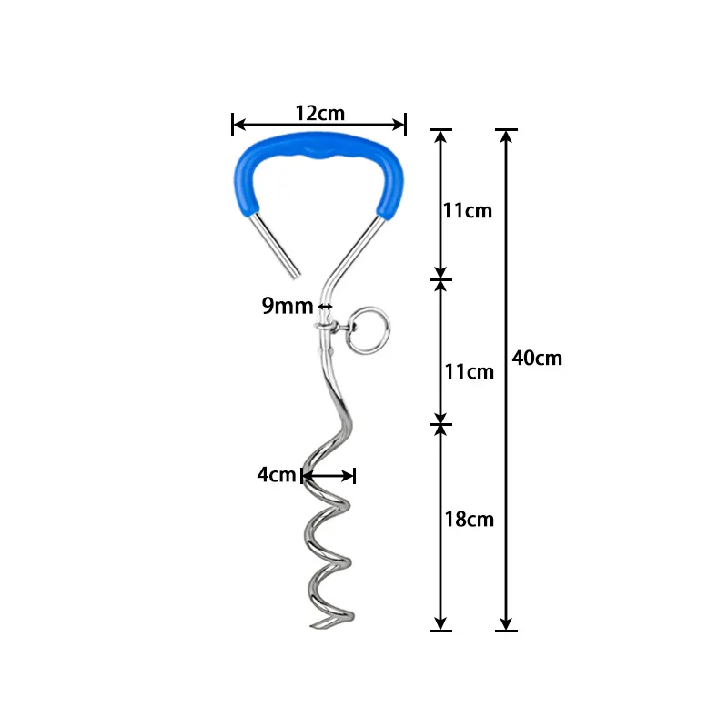 Portable Dog Stake Spiral Fixed Pile Metal Screw Stake Heavy Duty Large Dogs Anchors Pet Stakes Pets Dog Accessoires Supplies