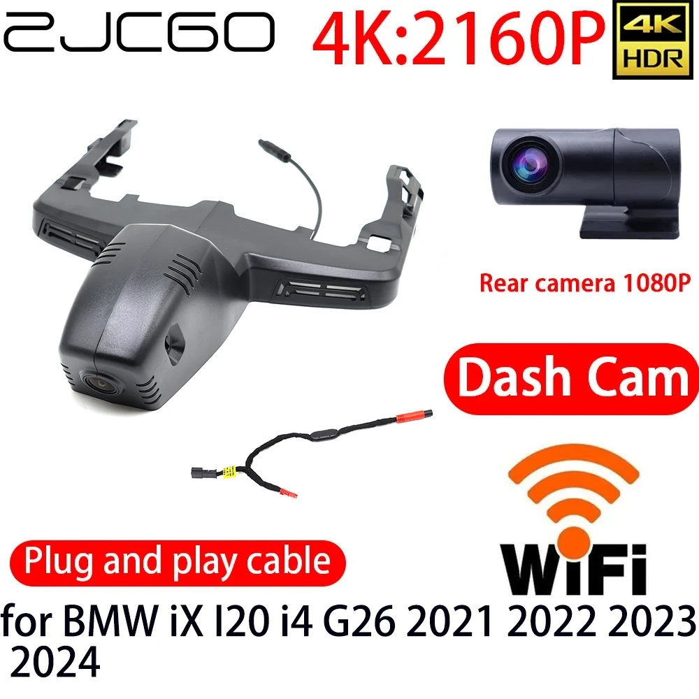 

ZJCGO 4K Car DVR Dash Cam Wifi Front Rear Camera 24h Monitor for BMW iX I20 i4 G26 2021 2022 2023 2024