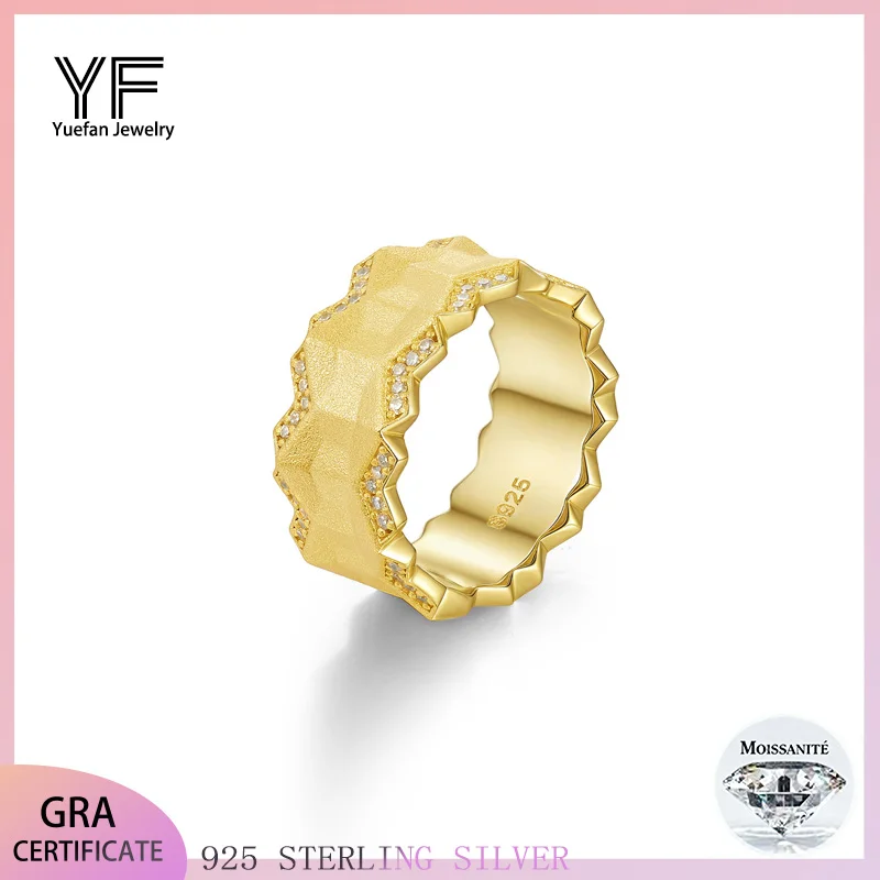 

Кольца с муассанитом, женское кольцо из стерлингового серебра 925 пробы с покрытием из 18-каратного золота, кружевное волнистое кольцо, женское кольцо с бриллиантами, свадебная вечеринка, День святого Валентина