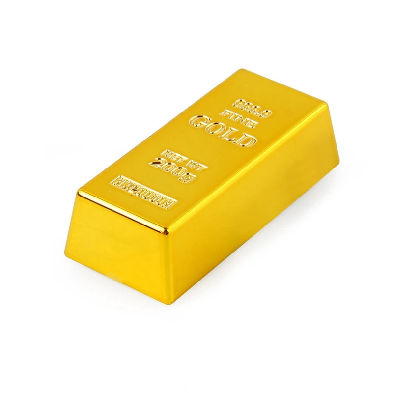 ABKO-Mattone d'oro Piccolo giocattolo con barra d'oro Piccola simulazione Ornamento di puntello cavo