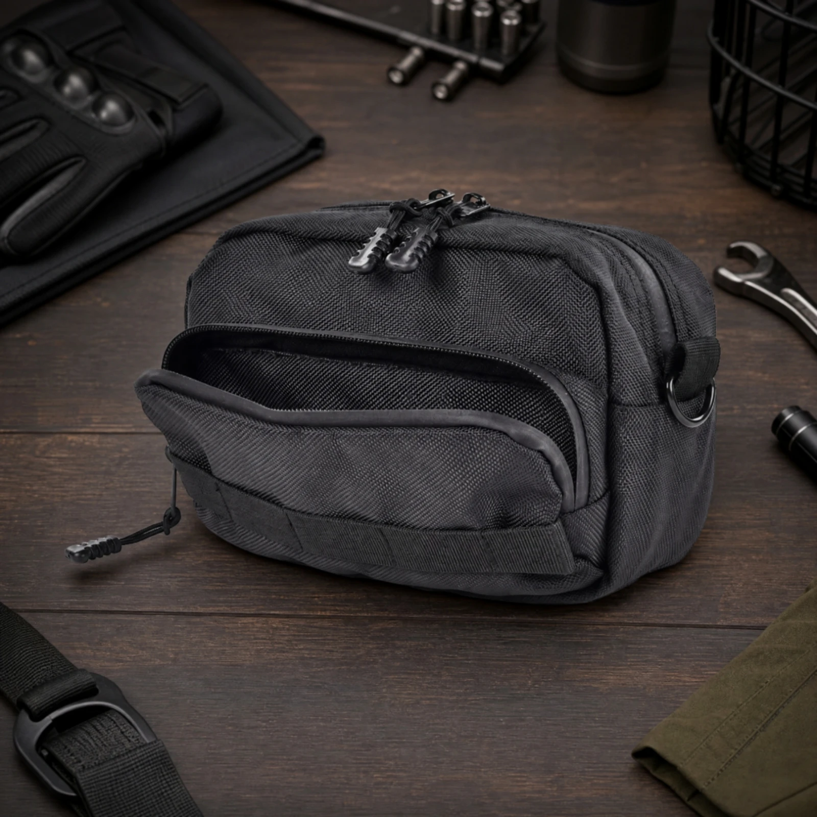 Motorcycle Handlebar Storage Bag Zippered Motorcycle Handlebar Tool Bag Adjustable Versatile for Commuters, Everyday Rides