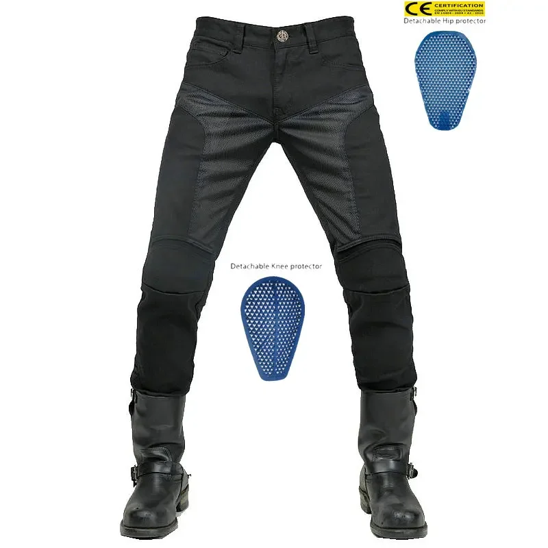 

Motorcycle Jeans Men's Summer Mesh Motorcycle Riding Pants with Adjustable Knee Pads Protective Riding Equipment for Riders