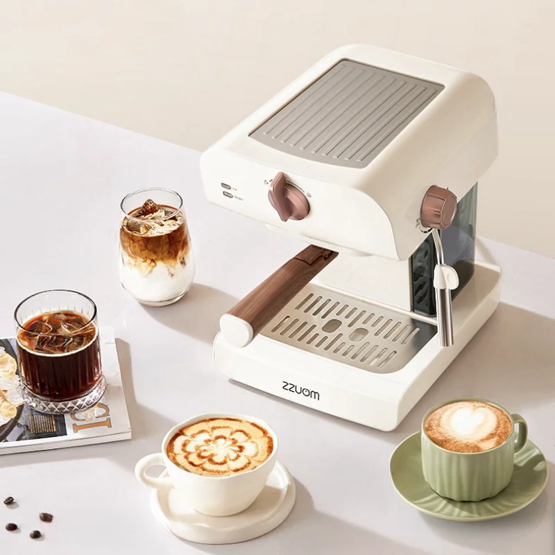 ZZUOM Espresso Coffee Machine Household Semi-automatic Coffee Makers High Pressure Steam Milk Foam Machine 20Bar Pump Pressure