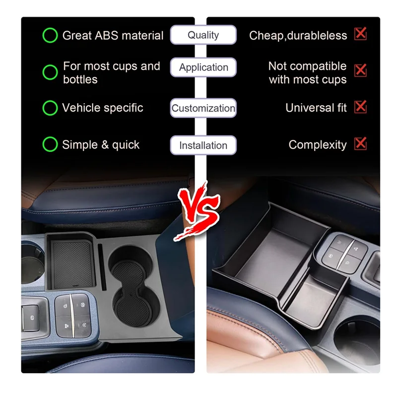 

For Ford Maverick 2022 2023 2024 Car Central Control Organizer Cup Holder Insert Storage Box Replacement Parts