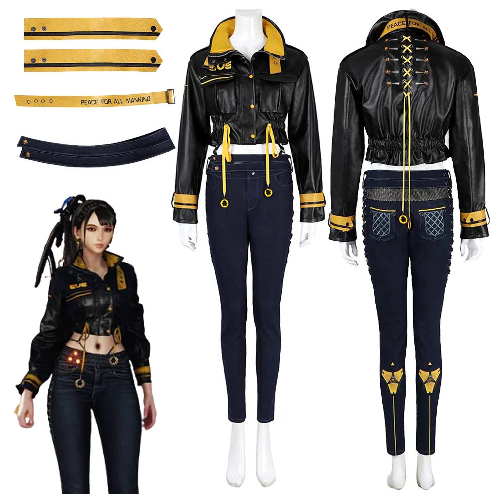 Eve Women Adventurer Cosplay Costume Game Stellar Blade Fantasia Outfits Earings Halloween Carnival Roleplay Disguise Suit