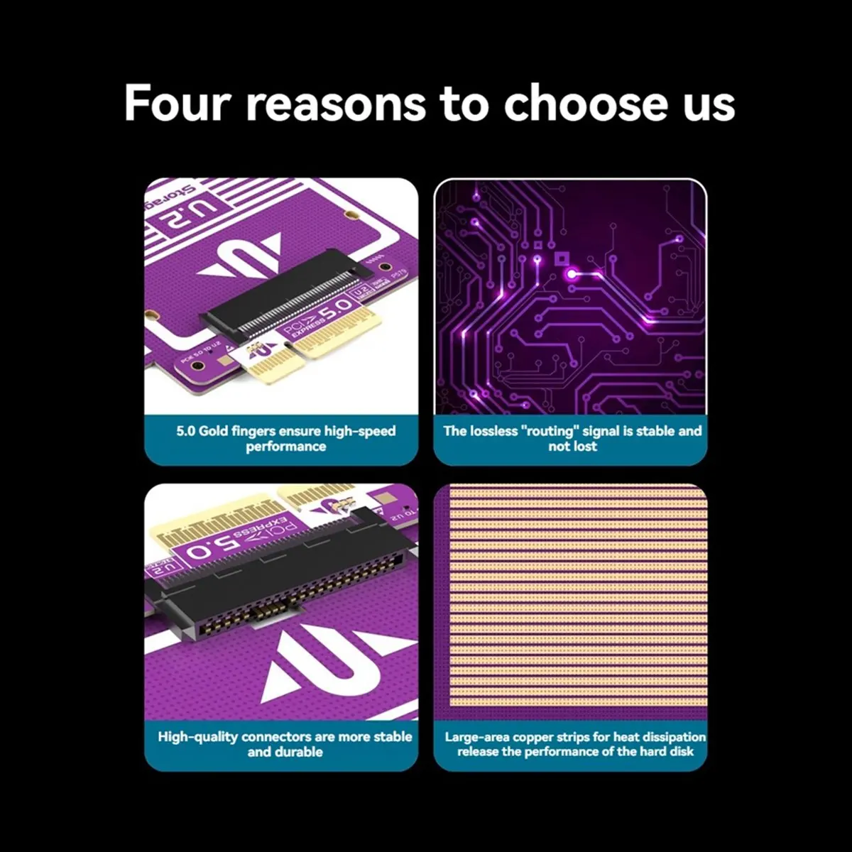 (A03R) PCIe 5.0 - U.2/U.3 NVMe 확장 카드 Gen3 - SFF8639 128Gbps U.2 SSD 확장 카드, PCIE 4.0/3.0/2.0 호환 썸네일 6