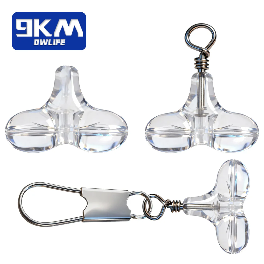 9KM 15-30pcs T-Shape Transparent Snap Cross Beads, Interlock Clip for Lure Fishing Rig Connector Terminal Tackle