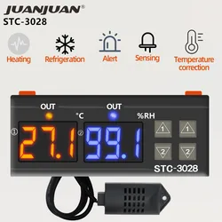 Digital Thermostat STC-3028 Humidity Temperature Controller Hygrometer Thermoregulator Incubator Relay Sensor Heating Cooling