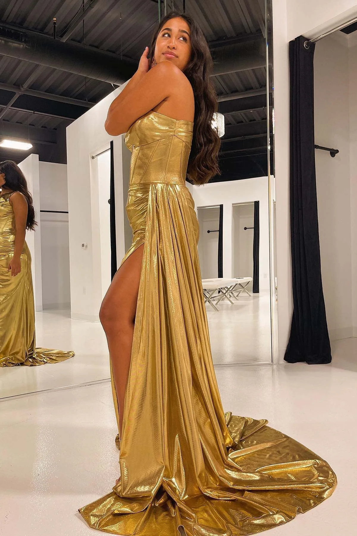 Mermaid Side Slit Prom Dresses for Women 2024 One Shoulder Evening Formal Party Dress Vestidos De Gala Mujer