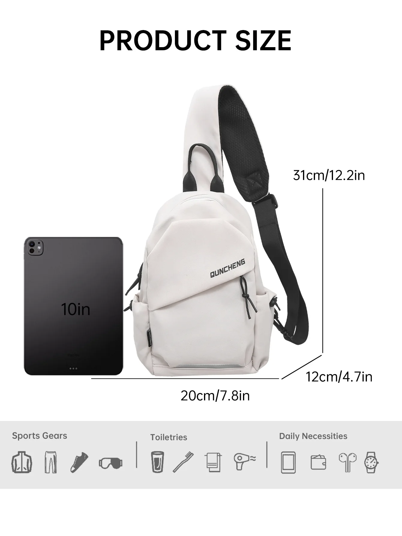 Brusttasche, Herren- und Damen-Umhängetasche, große Kapazität, ideal für Ausflüge, tragbare, vielseitige Umhängetasche für den täglichen Gebrauch. – Detail 7