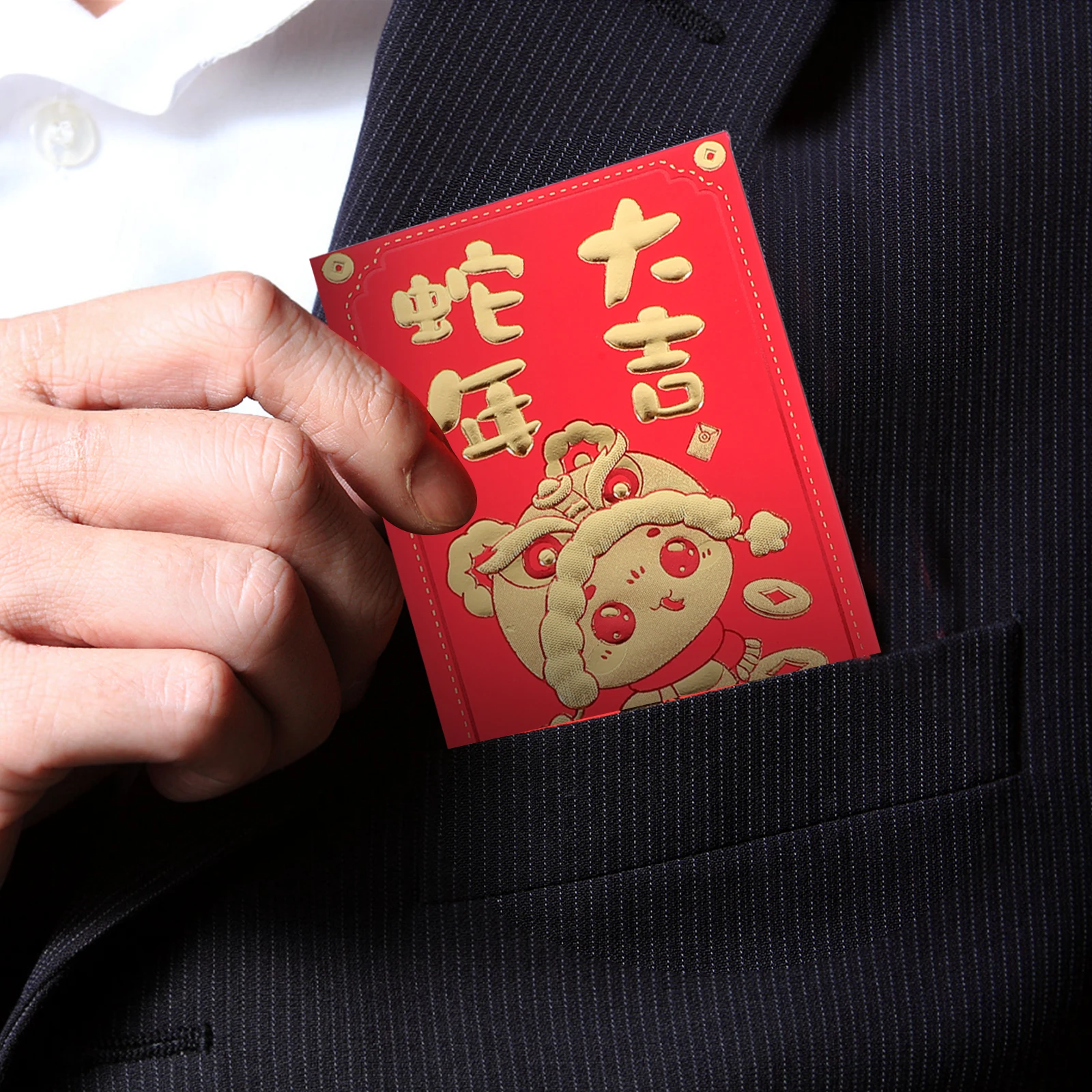 

60 Pcs Cartoon Red Envelope 2025 Year Packets Chinese New Decorations Envelopes Lunar Calendar Snake Paper China Cash for Money