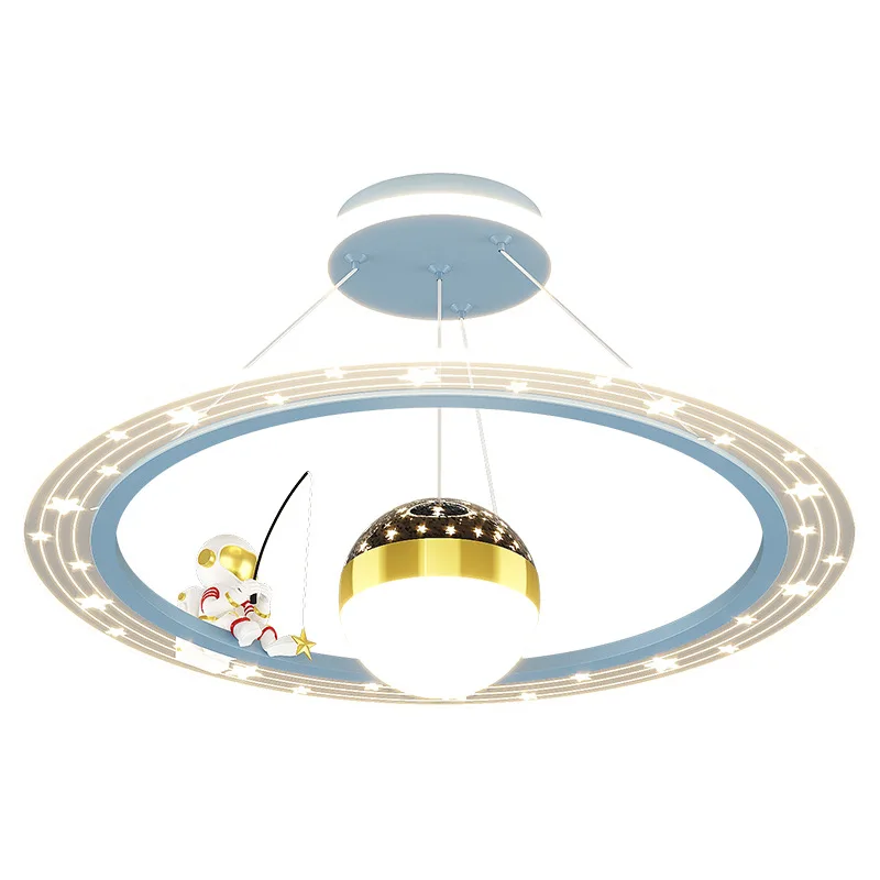 Modern Astronaut LED Chandeliers for Children Room Boy Study Ceiling Pendant lamp Remote Control nursery Bedroom Indoor Lighting