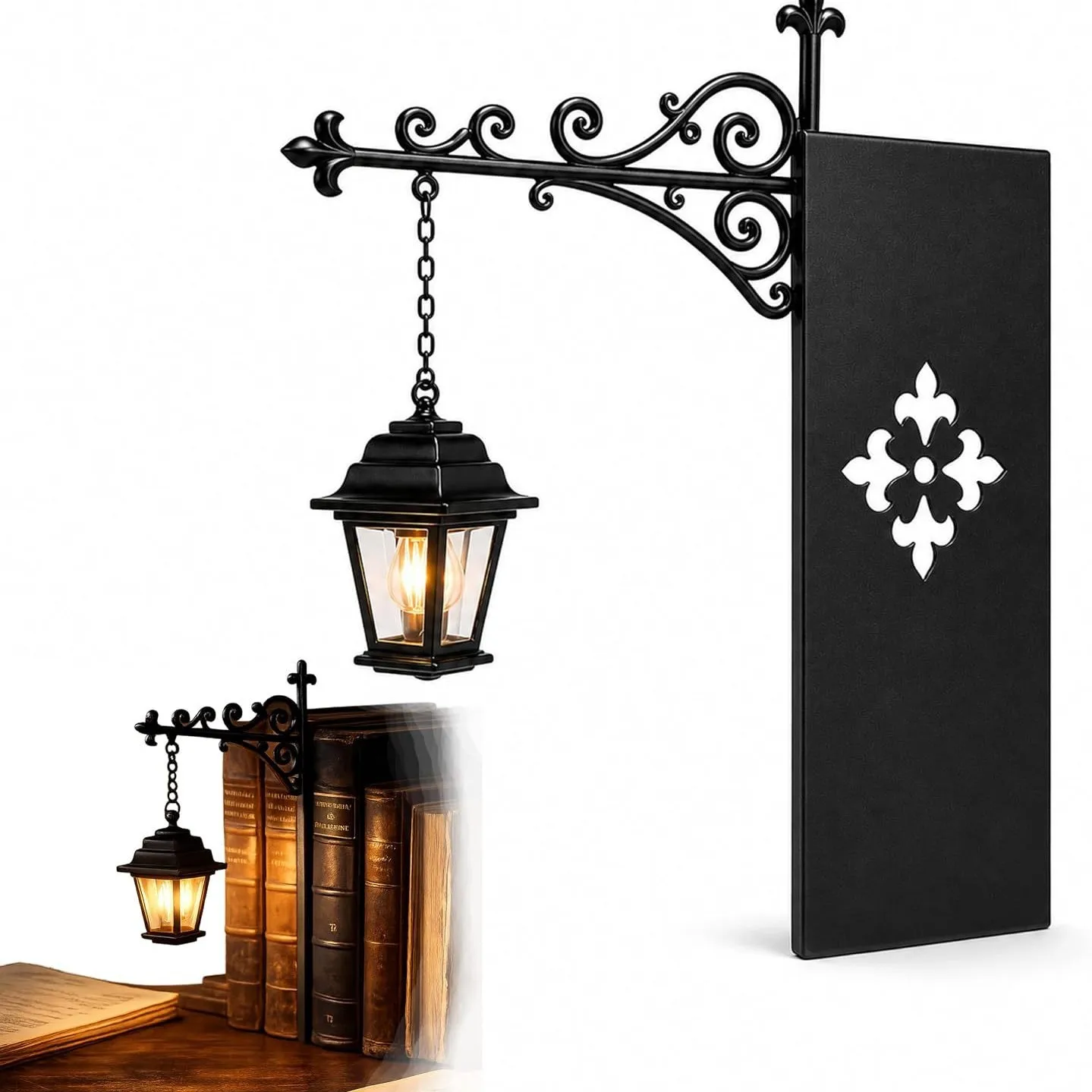 Library Lantern Mini Bookcase Decorative Lamp Bookshelf LED Night Light Reading Lamp Home Decor Gift for Book Lovers Bookworms