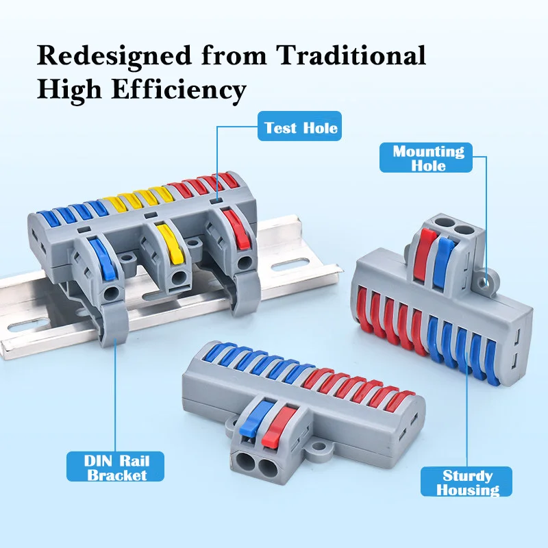 Hochstrom-Steckverbinder Multi-in Multi-out Schnellverdrahtungs-Klemmenblock Flammhemmend FR Isolierter Elektrischer Verteiler