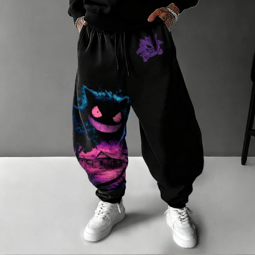 

Pokémon Handheld Game Genuine Printed Sweatpants 2025 Autumn/Winter New Men's Loose Casual American Drawstring Hip-hop Trousers