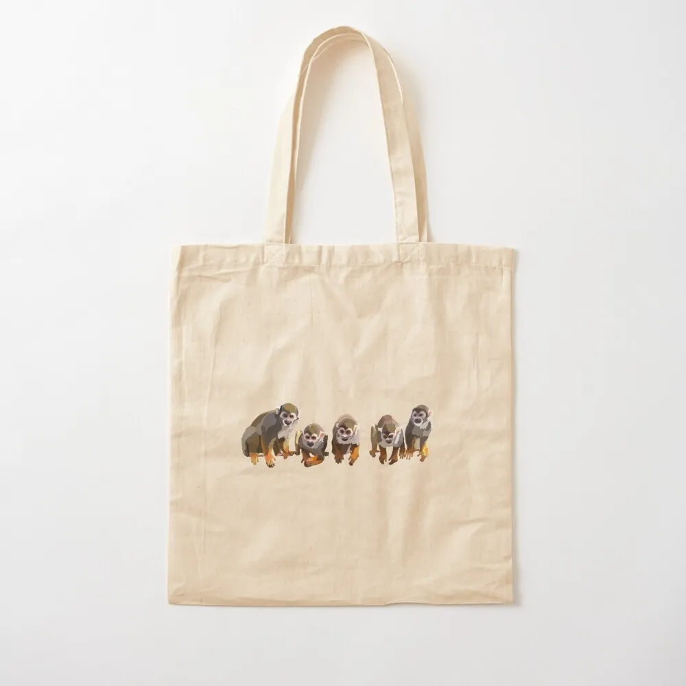 S is for Squirrel Monkey Tote Bag Canvas reusable shopping bag Canvas Tote Bag