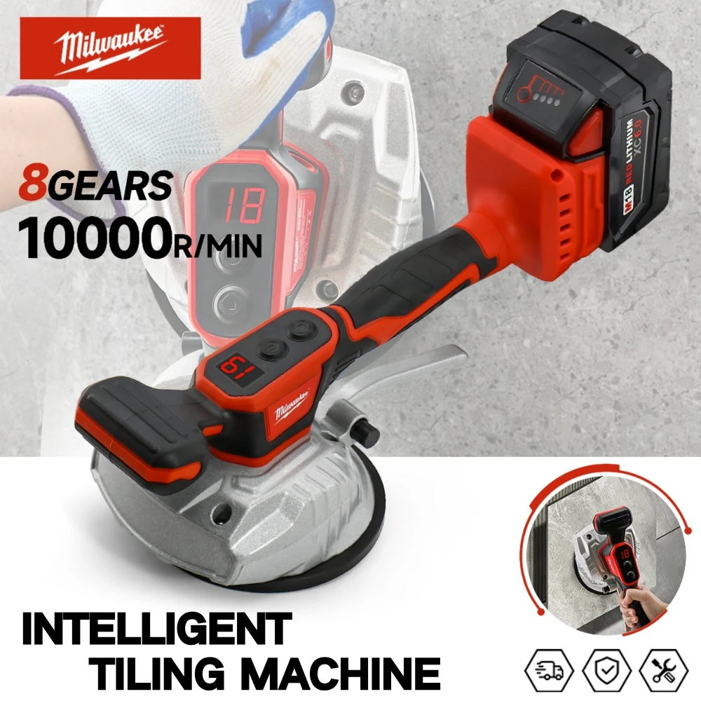 Milwauke M18 Battery 8 Speed Tile Laying Machine Electric Wall Floor Tile Vibration Leveling Machine Cordless Tile Installation