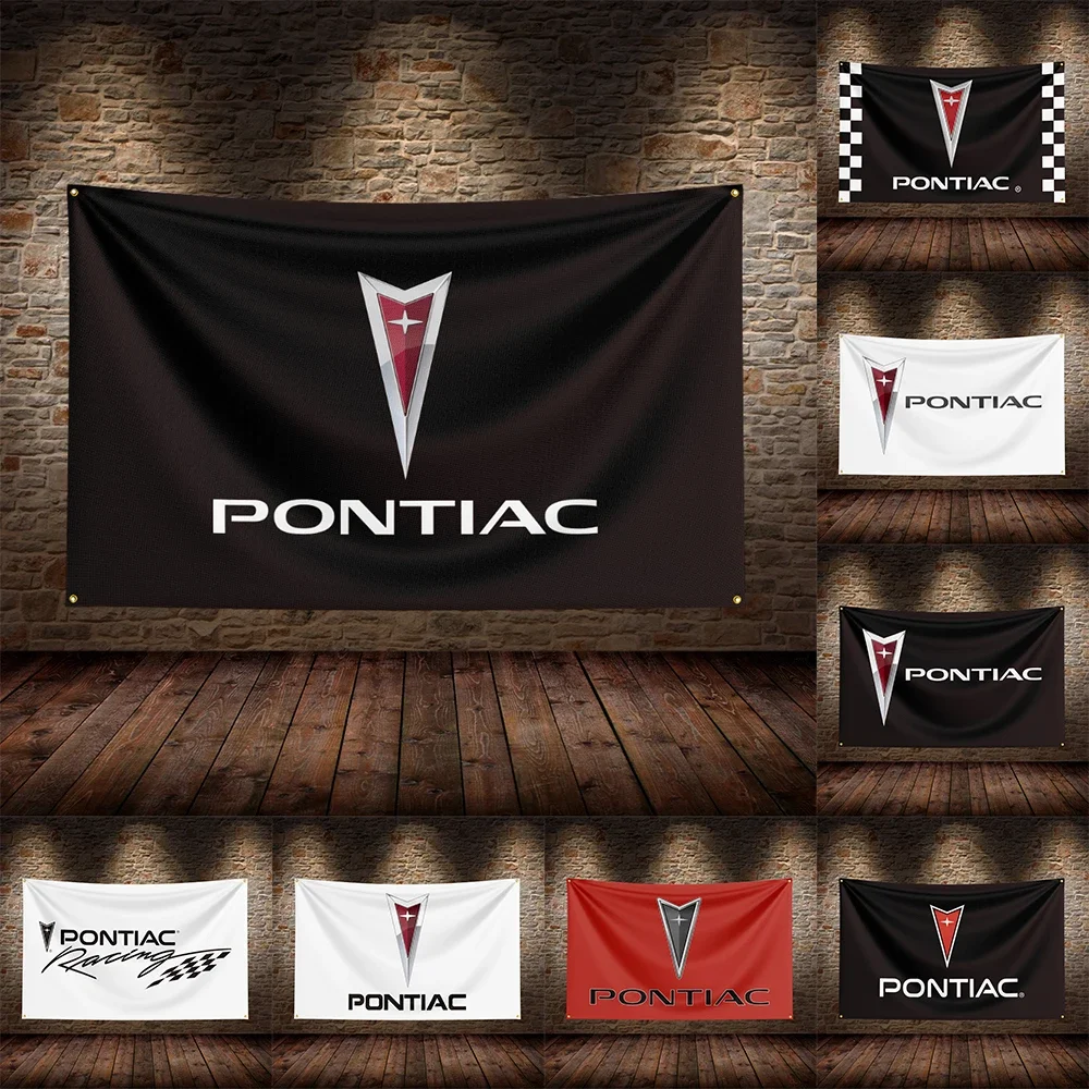 3x5 Ft Pontiacs Flag Polyester Printed Car Flags for Room Garage Decor