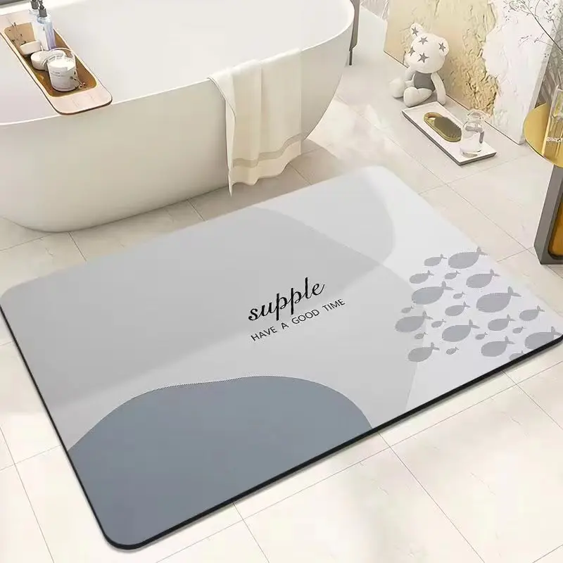 Fashion Diatomite Home Decorations Bathroom Entrance Doorway Kitchen Non-slip Water Absorbent Quick Drying Floor Mats