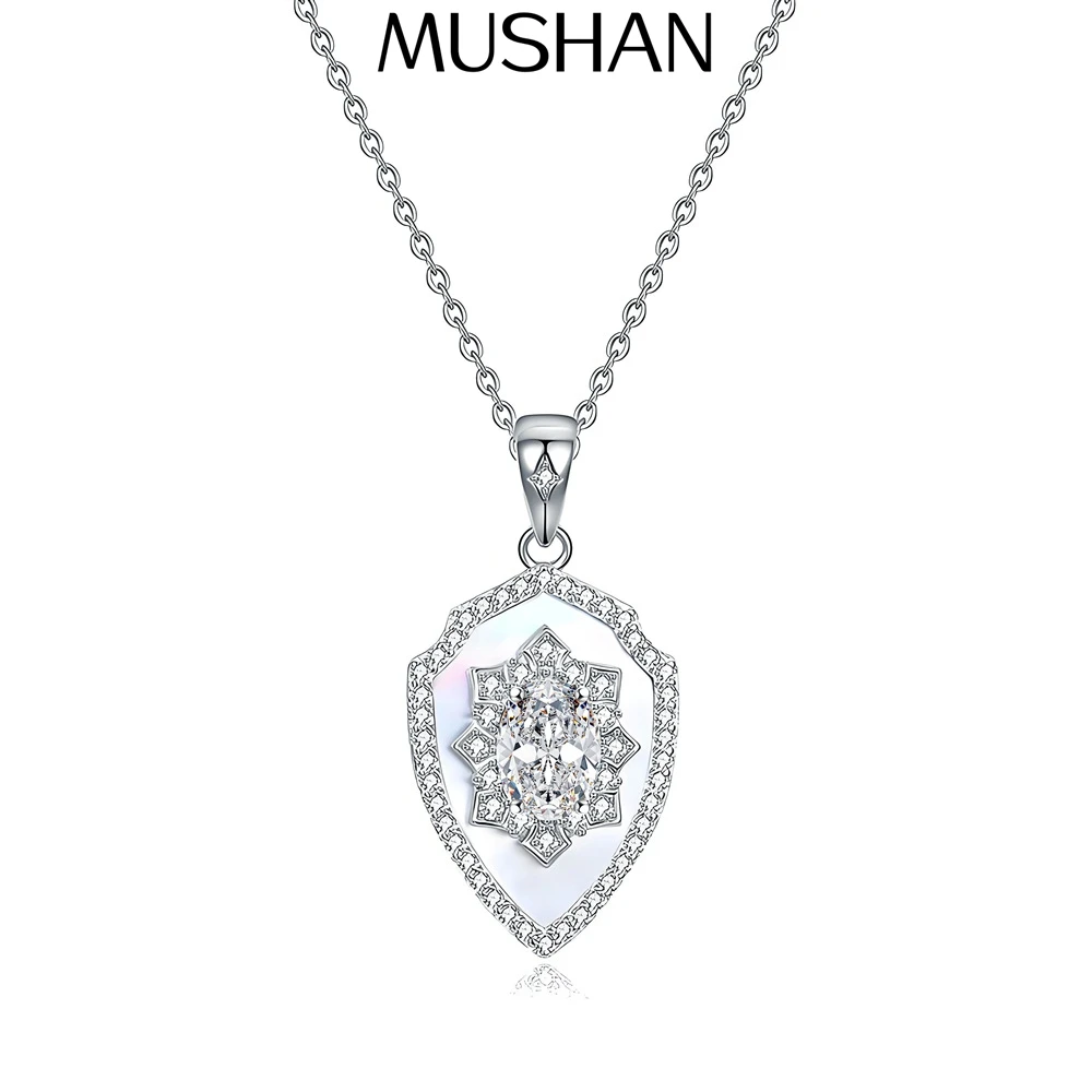

MuShan Brand Jewelry 925 Sterling Silver Box Chain Necklace D Color Moissanite Fine Jewelry for Ladies Gold Vermeil MST Patent