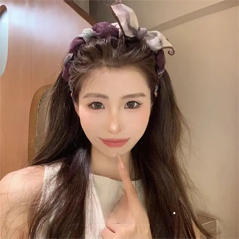 

Qimin Woven Teeth Comb Hair Band Female Go Out High Head Hair Band Sweet and Elegant Bowknot Headdress Fried Dough Twists Braid