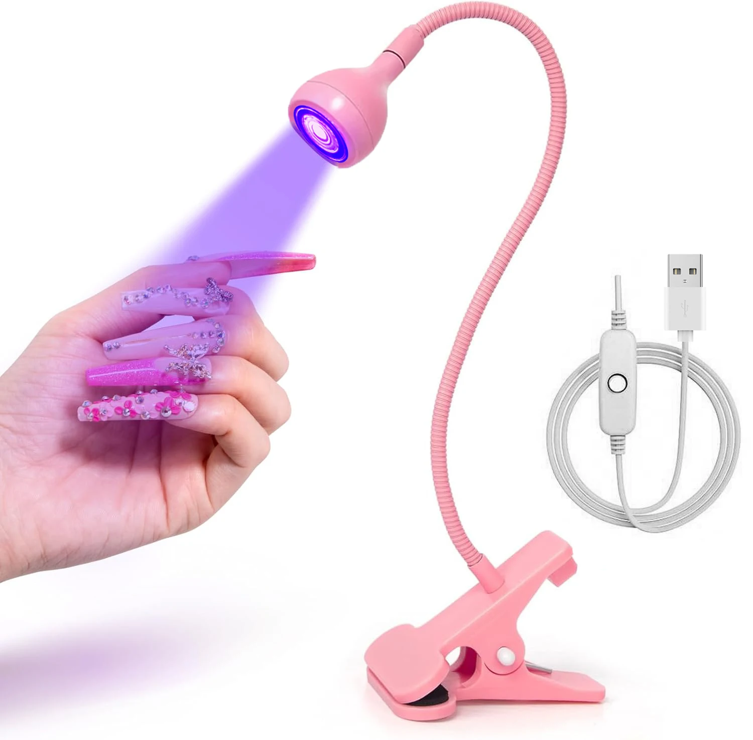 

LINMANDA UV Nail Polish Curing Lamps Gel UV Gooseneck Nail Lamp Professional Nail Dryer for Gel Polish Curing Nail Tips Art Tool