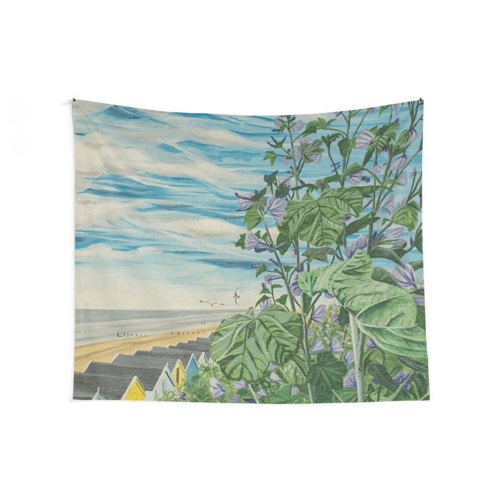 Southwold flowers and beach painting Tapestry Luxury Living Room Decoration Room Decor For Girls Tapestry