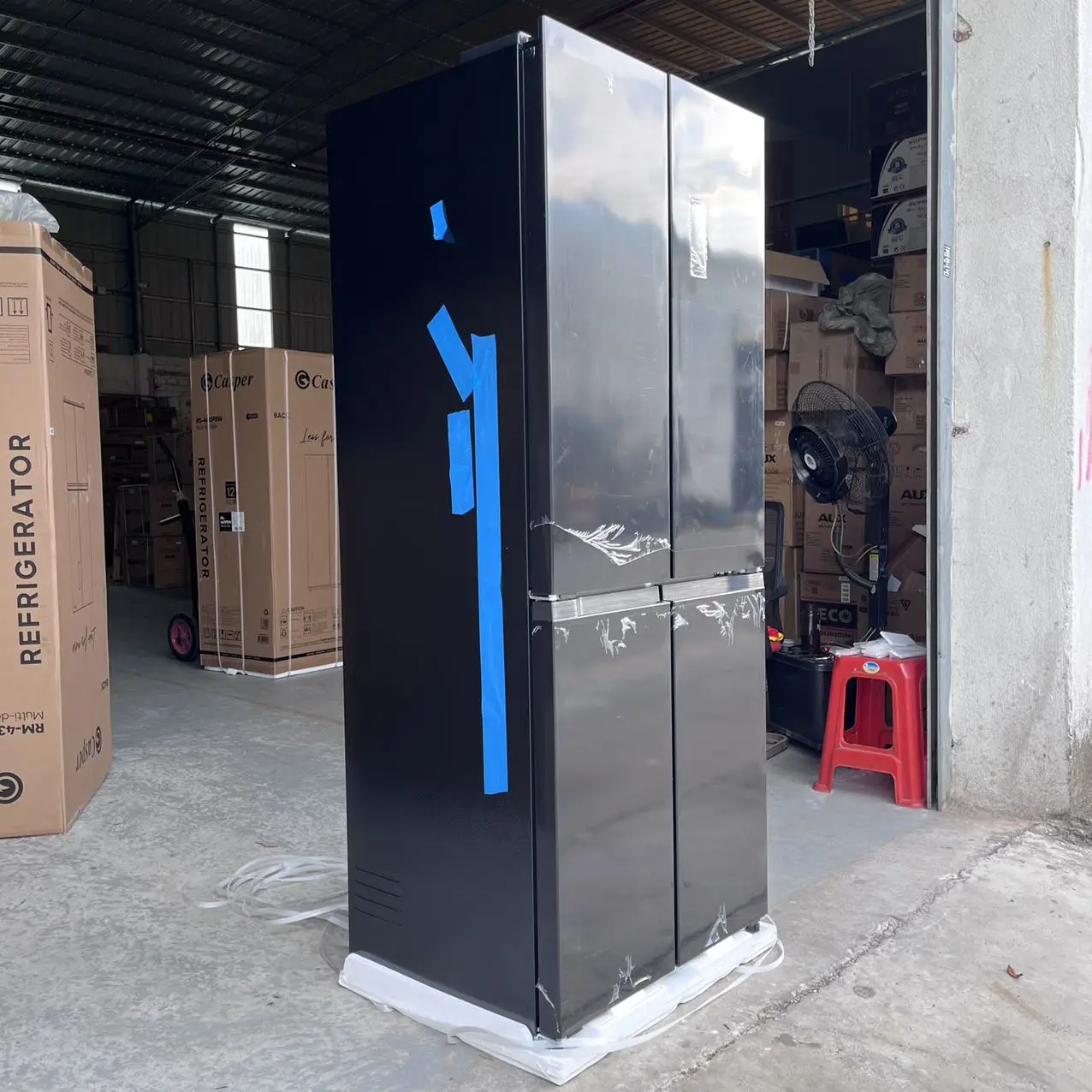 Cheap Price Multiple 4 Door Refrigerator Cross Door Black Door Fridge 450L Air Cooling Auto Defrost BCD-450 220V 50/60HZ