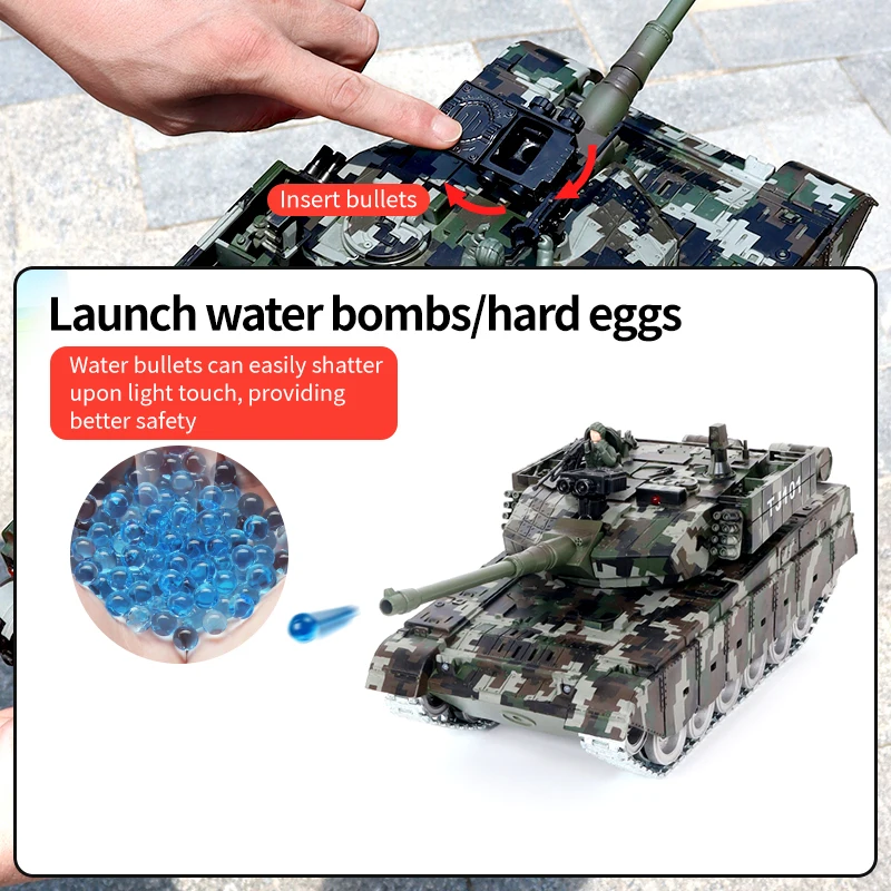 rc tank Z-99  US M4A3 Military firing independent hanging load-bearing track better off-road Shoots bb hydrogel balls water bomb