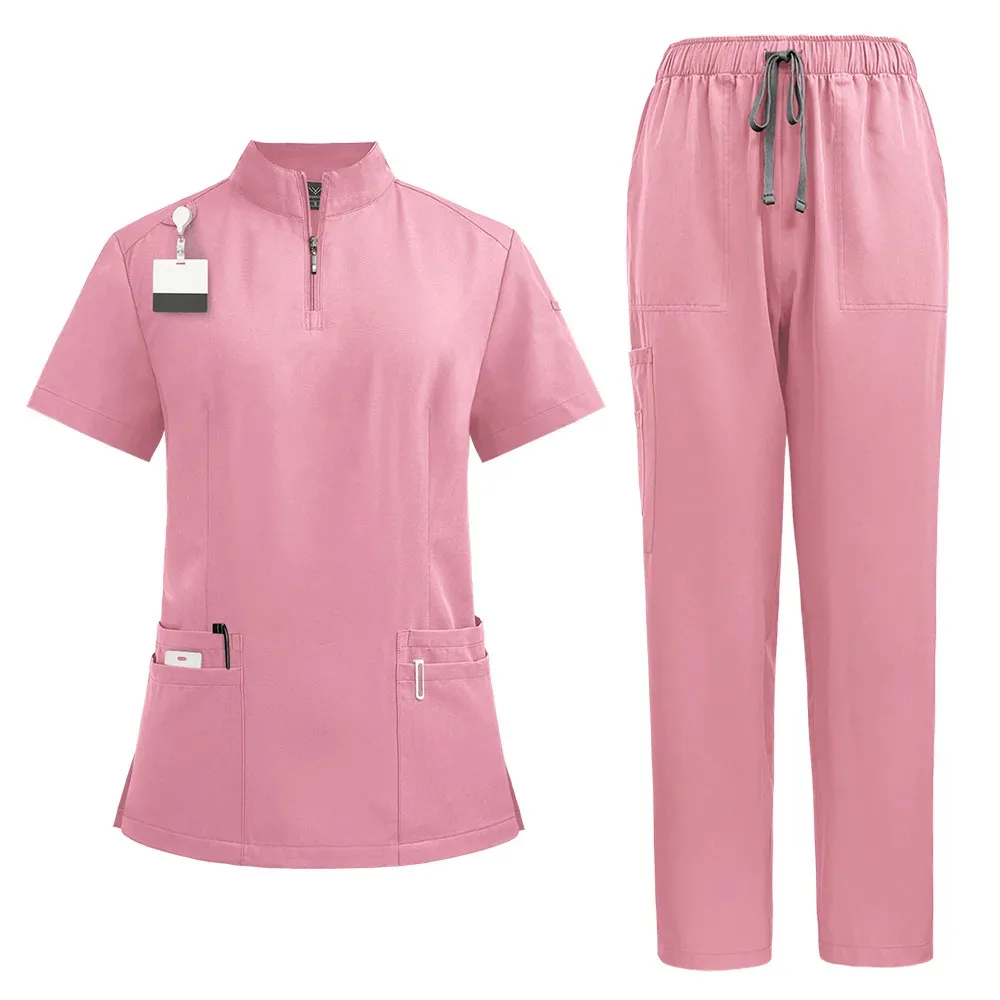 Vari colori uniformi mediche set di scrub per donna top ospedalieri pantaloni accessori per infermieri clinica odontoiatrica salone di bellezza Spa abbigliamento da lavoro