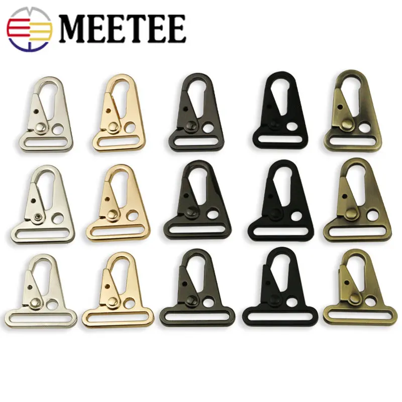 Meetee 4/10pcs 25/32/38mm Metal Strap Buckles Bag Snap Trigger Hook Dog Collar Webbing Chain Buckle HandBag Hardware Accessories