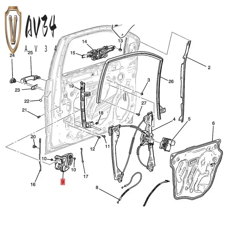 

AV34-Front Left Door Lock Actuator Motor 13597536 For Silverado 1500 GMC Sierra 1500 2014-2020 13597799 13598089