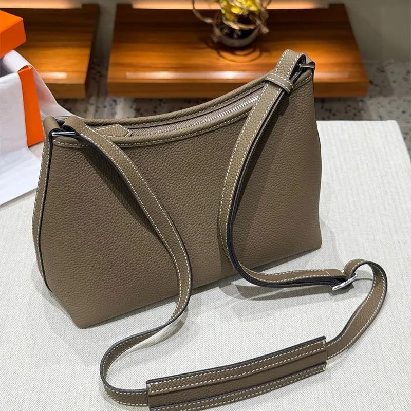 Cowhide Crossbody Bag High Quality Togo Genuine Leather Tote Bag Ladies Vintage Casual Shoulder Purse Versatile handbag