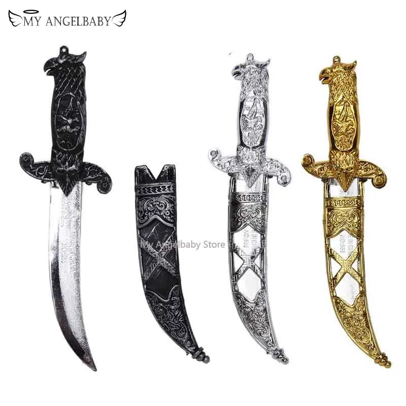 Plástico Swords DIY Party Supplies Halloween Toy Sword Cor Aleatória Pequeno Phoenix Knife Toy Pirates Dagger para Crianças 22*6cm