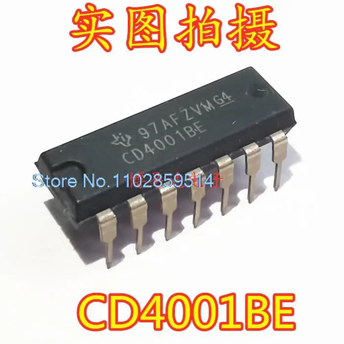 20PCS/LOT  CD4001 CD4001BE DIP-14 2 CD4001BD