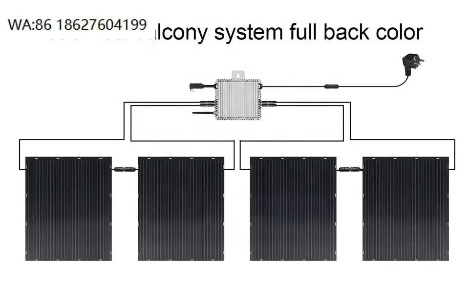 400W-1000W Balcony Mounted Grid Tie Micro Inverter Monocrystalline Panel Matching MPPT Controller  PV Equipment