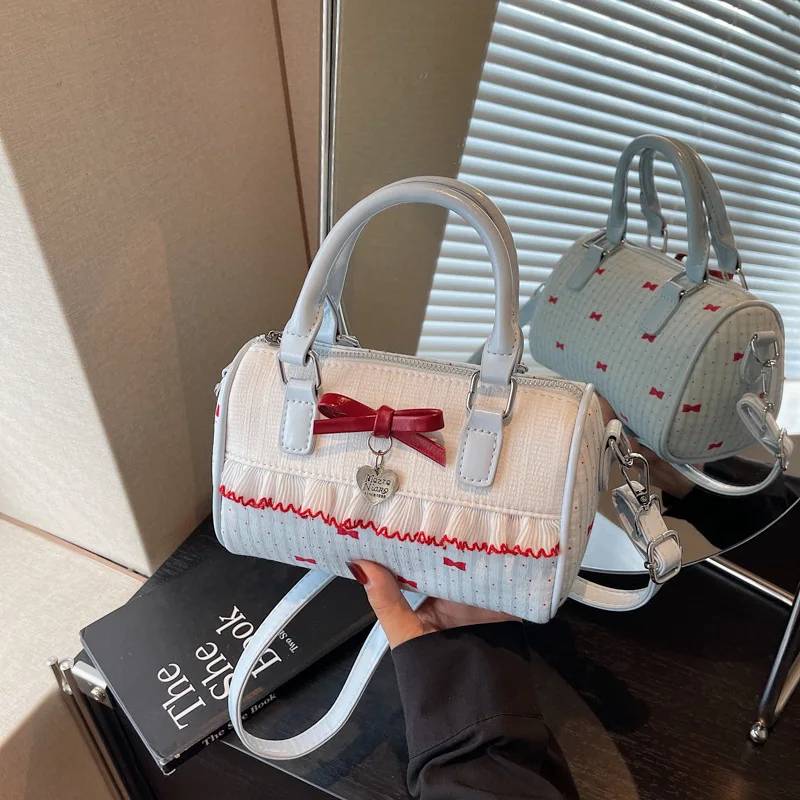 

Новая модная женская сумка-кроссбоди с бантом в горошек, универсальная элегантная сумка-подушка через плечо