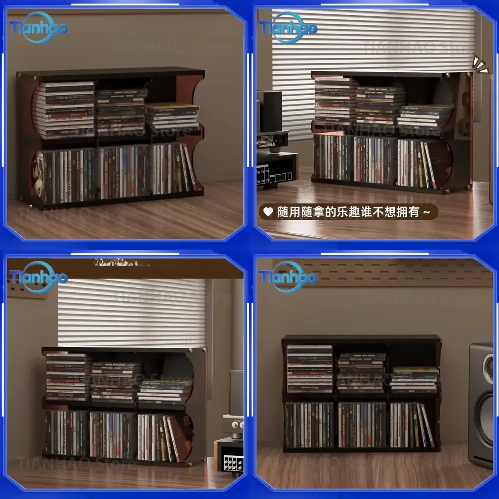 Large Capacity Acrylic CD Rack for Vinyl Record Display Shelf PS4 Game Disc Holder Organizer Multifunctional Desktop Storage